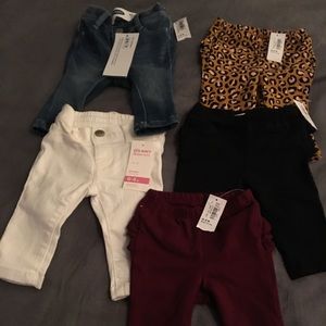 5 NWT Old Navy Bottoms 0-3 mon Leggings and Jeans